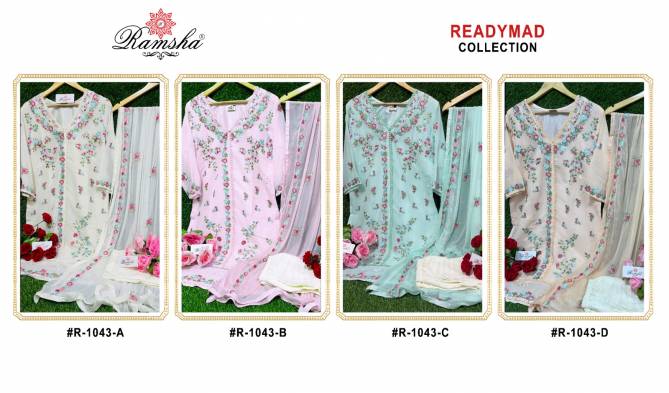 R 1043 By Ramsha Readymade Pakistani Suits Catalog